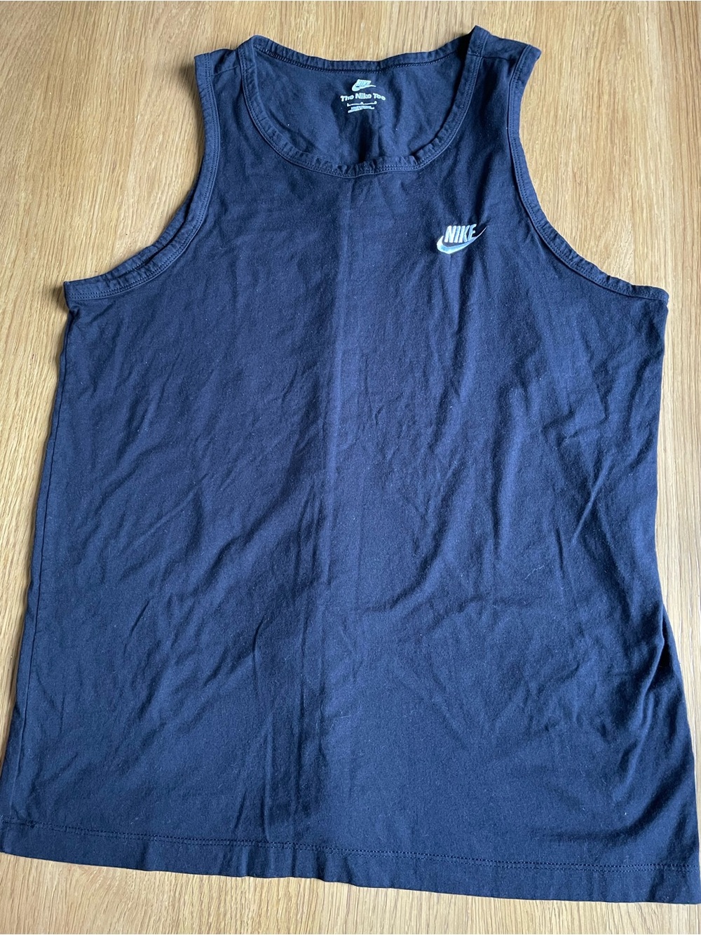 Nike Black Sleeveless Tank Top with White Logo